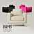 Modern Square Armchair: B&B Italia Harry 3D model small image 1