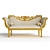 Exquisite Wooden Carved Sofa 3D model small image 1