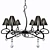 Modern Chic Nero Glass Chandelier 3D model small image 1