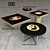 Golden Petrified Wood Side Table 3D model small image 1