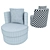 Title: Contemporary Grey Armchair with Elastic Cushions 3D model small image 3