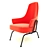 Modern Red Chair 3D model small image 2