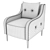 Modern Jensen Armchair 3D model small image 3