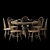 Modern Dining Set with Table and Chairs 3D model small image 1