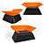 Sleek Black & Orange Armchair 3D model small image 1