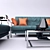 Sleek & Stylish Living: Sofa Set + Armchair 3D model small image 2
