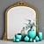 Elegant Floral Overmantle Mirror 3D model small image 1