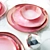 Handmade Irregular Pink Glaze Plates 3D model small image 2