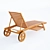 All-Weather Wood Chaise Lounge 3D model small image 3