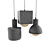 Modern Concrete Pendant Lighting Set 3D model small image 2