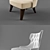Baker Tufted Lounge Chair 3D model small image 2