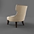 Baker Tufted Lounge Chair 3D model small image 3