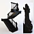 Elegant Carved Wood Staircase 3D model small image 1