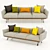 Kettal 3-Seater Sofa: Elegant Comfort 3D model small image 1