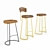 Maxi Barstool - Yellow Wood 3D model small image 1