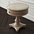 Sonoma Marble-Top Round Side Table | Wood Material 3D model small image 3