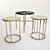 Marble-Onyx Copper-Side Table Set 3D model small image 1