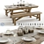 Elegant Toscana Dining Set 3D model small image 1