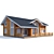 Rustic Log House Plan 3D model small image 1