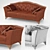 Luxurious Upholstered Sofa Legs 3D model small image 2