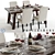 Pottery Barn Benchwright Dining Set 3D model small image 1