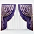 Elegant 2-Color Classic Curtains 3D model small image 2