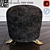 Luxury Shearling Foot Stool 3D model small image 1