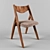 Modern Wood Kitchen Chair 3D model small image 1