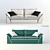 Zlatamebel Nieri 240 - Modern and Spacious Sofa 3D model small image 1