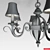 Black Metal Chandelier with Intricate Design 3D model small image 3