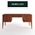 Vintage Cherry Wood Writing Desk 3D model small image 1