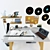 Architect's Desk Decor Set 3D model small image 2