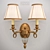 Dual Shade Amber Crystal Wall Sconce 3D model small image 1