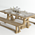 Pottery Barn Stafford - High-Detailed Dining Set 3D model small image 3