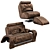 Luxury Leather Seating Set 3D model small image 1