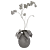 Elegant Glass Vase Orchid 3D model small image 3