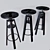 DALFRED Industrial Black Bar Stool 3D model small image 1