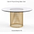 Elegant Gold Dining Table 3D model small image 1