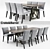 Metra Extension Dining Table & Lowe Pewter Leather Dining Chair 3D model small image 1