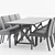 Metra Extension Dining Table & Lowe Pewter Leather Dining Chair 3D model small image 3