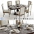 Elegant Pottery Barn Dining Set 3D model small image 1