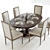 Elegant Pottery Barn Dining Set 3D model small image 2