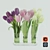 Vibrant Trio Tulips Bouquet 3D model small image 1