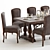 Elegant Pottery Barn Dining Set 3D model small image 2