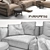 Flexform Zeno Sofa Bundle: Jiff Tables, Feel Good Pouf 3D model small image 3