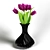 Vibrant Tulip Vase: 3D Rendering 3D model small image 1