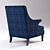 Luxurious Bishop Armchair: Stylish, Piped Design 3D model small image 2