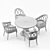 Elegant Melange Cambria Dining Set 3D model small image 3