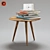 Spanish Walnut Coffee Table: Handmade Mid Century Design 3D model small image 1