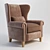 Elegant Malonne Armchair by Gramercy Home 3D model small image 1